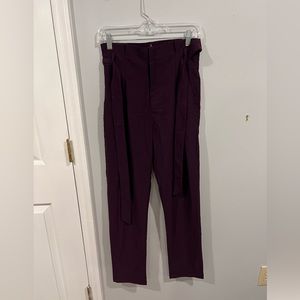 Purple paper bag trousers